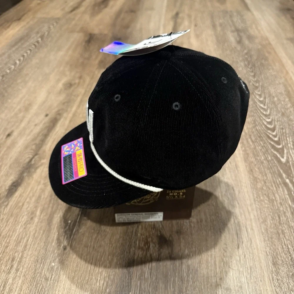 Juventus Hat Black White Corduroy Rope Trucker Cap Embroidered‎ Logo Soccer